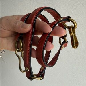 Vintage coach Leather Strap with Brass Accents
